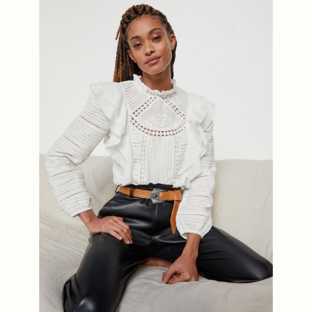 NWOT Anthropologie Ruffled Lace Blouse, 2